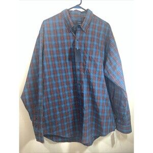 Arrow Men’s Cotton Blend Long Sleeve Button Up Blazer Plaid Poseidon Htr Size XL